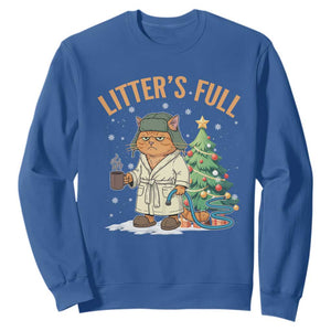 Funny Christmas Vacation Movie Litter's Full Cat Sweatshirt Xmas Tree TS11 Royal Blue Print Your Wear