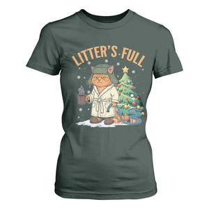 Funny Christmas Vacation Movie Litter's Full Cat T Shirt For Women Xmas Tree TS11 Dark Forest Green Print Your Wear