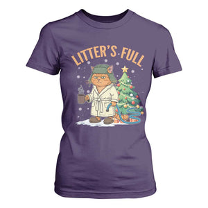 Funny Christmas Vacation Movie Litter's Full Cat T Shirt For Women Xmas Tree TS11 Purple Print Your Wear