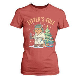 Funny Christmas Vacation Movie Litter's Full Cat T Shirt For Women Xmas Tree TS11 Red Print Your Wear