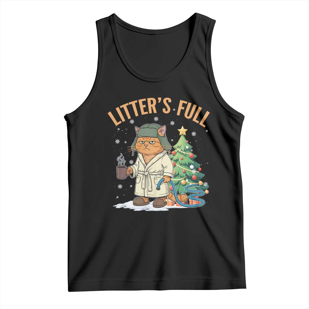 Funny Christmas Vacation Movie Litter's Full Cat Tank Top Xmas Tree TS11 Black Print Your Wear