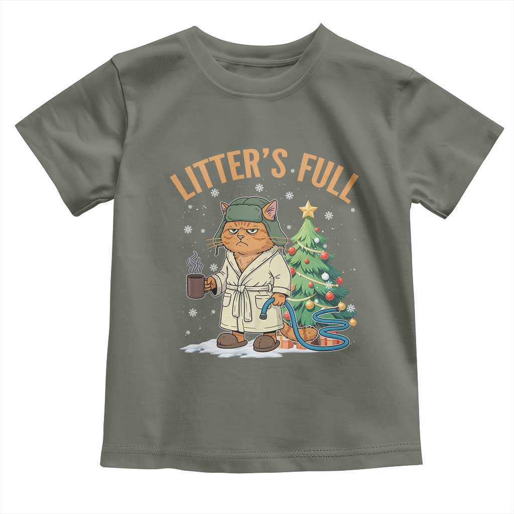 Funny Christmas Vacation Movie Litter's Full Cat Toddler T Shirt Xmas Tree TS11 Military Green Print Your Wear