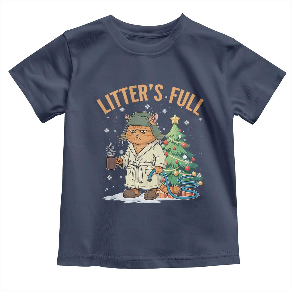 Funny Christmas Vacation Movie Litter's Full Cat Toddler T Shirt Xmas Tree TS11 Navy Print Your Wear