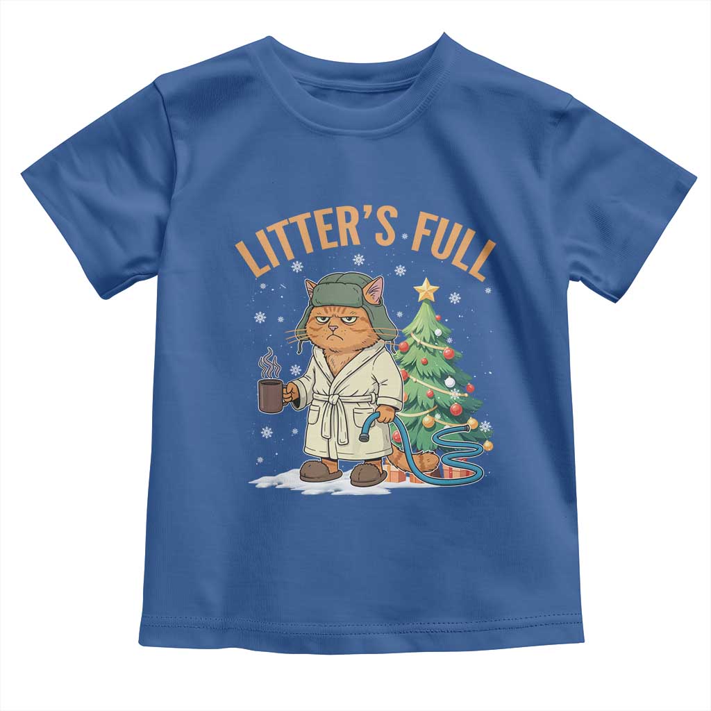 Funny Christmas Vacation Movie Litter's Full Cat Toddler T Shirt Xmas Tree TS11 Royal Blue Print Your Wear