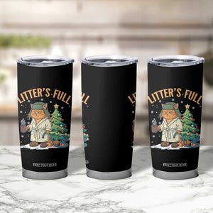 Funny Christmas Vacation Movie Litter's Full Cat Tumbler Cup Xmas Tree TS11 Print Your Wear