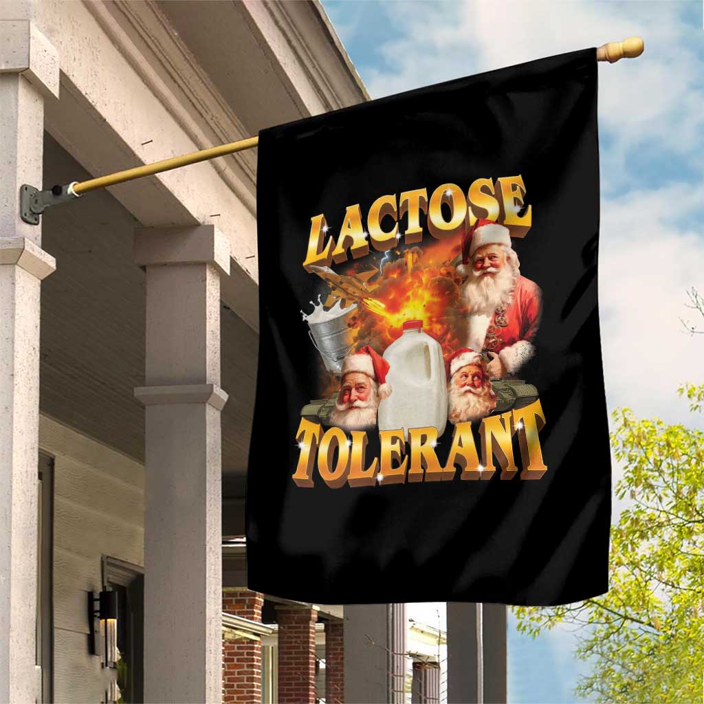 Funny Christmas Santa Lactose Tolerant Garden Flag Xmas Tummy Ironic Sarcastic Meme TS11 Print Your Wear