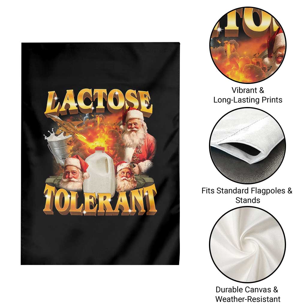 Funny Christmas Santa Lactose Tolerant Garden Flag Xmas Tummy Ironic Sarcastic Meme TS11 Print Your Wear