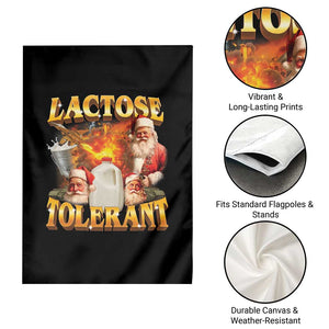 Funny Christmas Santa Lactose Tolerant Garden Flag Xmas Tummy Ironic Sarcastic Meme TS11 Print Your Wear