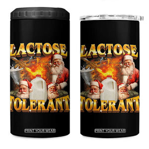 Funny Christmas Santa Lactose Tolerant 4 in 1 Can Cooler Tumbler Xmas Tummy Ironic Sarcastic Meme TS11 One Size: 16 oz Black Print Your Wear