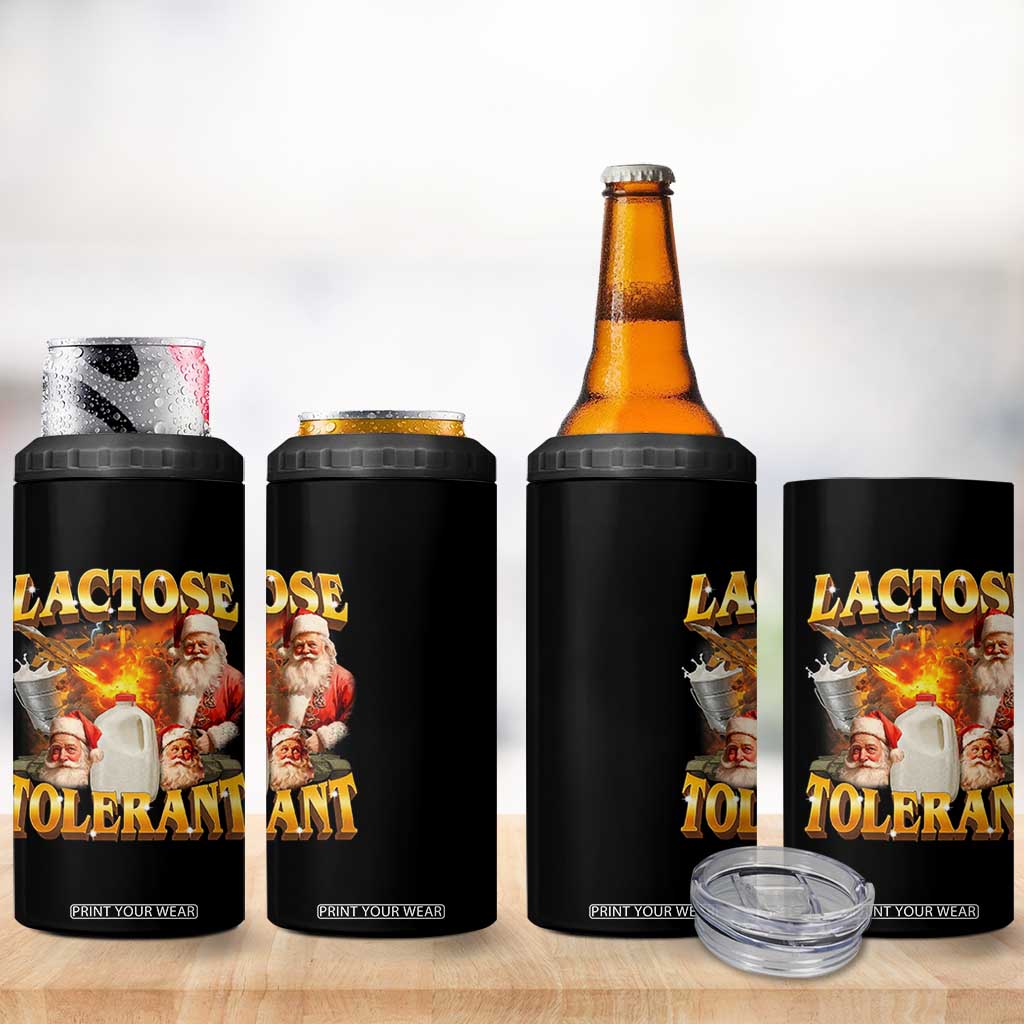 Funny Christmas Santa Lactose Tolerant 4 in 1 Can Cooler Tumbler Xmas Tummy Ironic Sarcastic Meme TS11 Print Your Wear