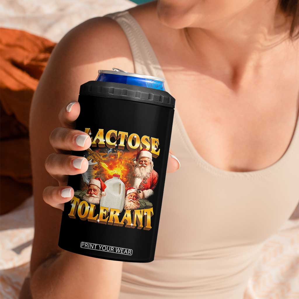 Funny Christmas Santa Lactose Tolerant 4 in 1 Can Cooler Tumbler Xmas Tummy Ironic Sarcastic Meme TS11 Print Your Wear