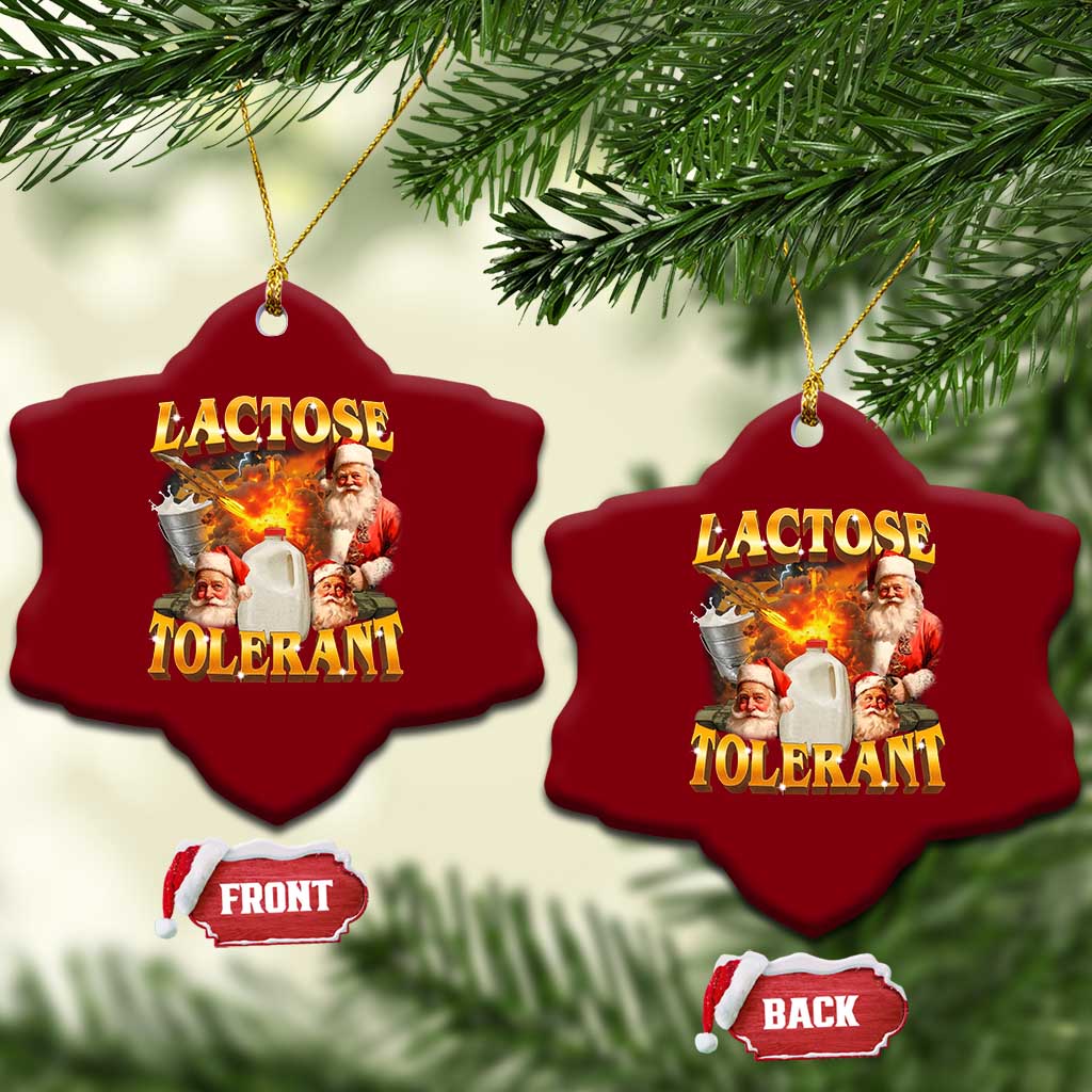Funny Christmas Santa Lactose Tolerant Ceramic Ornament Xmas Tummy Ironic Sarcastic Meme TS11 Print Your Wear