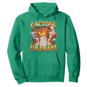 Funny Christmas Santa Lactose Tolerant Hoodie Xmas Tummy Ironic Sarcastic Meme TS11 Irish Green Print Your Wear