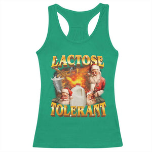 Funny Christmas Santa Lactose Tolerant Racerback Tank Top Xmas Tummy Ironic Sarcastic Meme TS11 Irish Green Print Your Wear