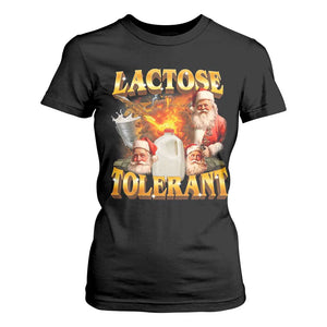 Funny Christmas Santa Lactose Tolerant T Shirt For Women Xmas Tummy Ironic Sarcastic Meme TS11 Black Print Your Wear