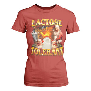 Funny Christmas Santa Lactose Tolerant T Shirt For Women Xmas Tummy Ironic Sarcastic Meme TS11 Red Print Your Wear