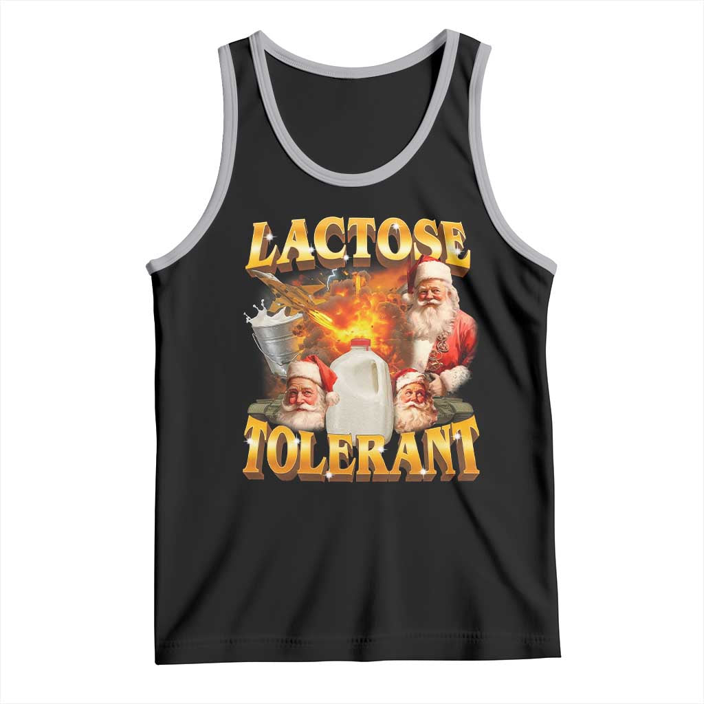 Funny Christmas Santa Lactose Tolerant Tank Top Xmas Tummy Ironic Sarcastic Meme TS11 Black Athletic Heather Print Your Wear