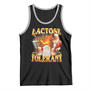 Funny Christmas Santa Lactose Tolerant Tank Top Xmas Tummy Ironic Sarcastic Meme TS11 Black Athletic Heather Print Your Wear
