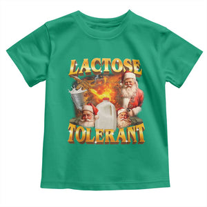 Funny Christmas Santa Lactose Tolerant Toddler T Shirt Xmas Tummy Ironic Sarcastic Meme TS11 Irish Green Print Your Wear