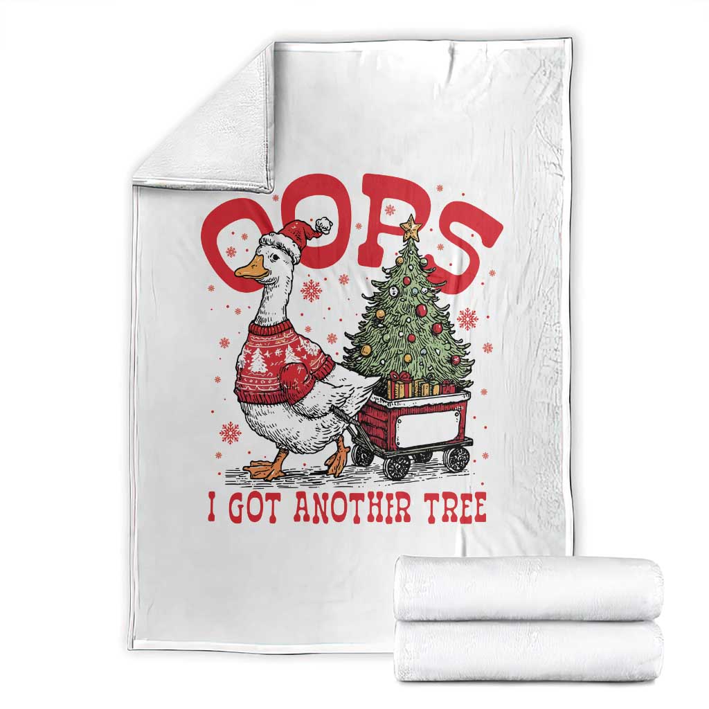 Funny Oops I Got Another Tree Funny Christmas Goose Throw Blanket TS11 White Print Your Wear