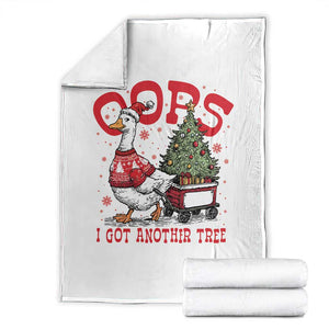 Funny Oops I Got Another Tree Funny Christmas Goose Throw Blanket TS11 White Print Your Wear