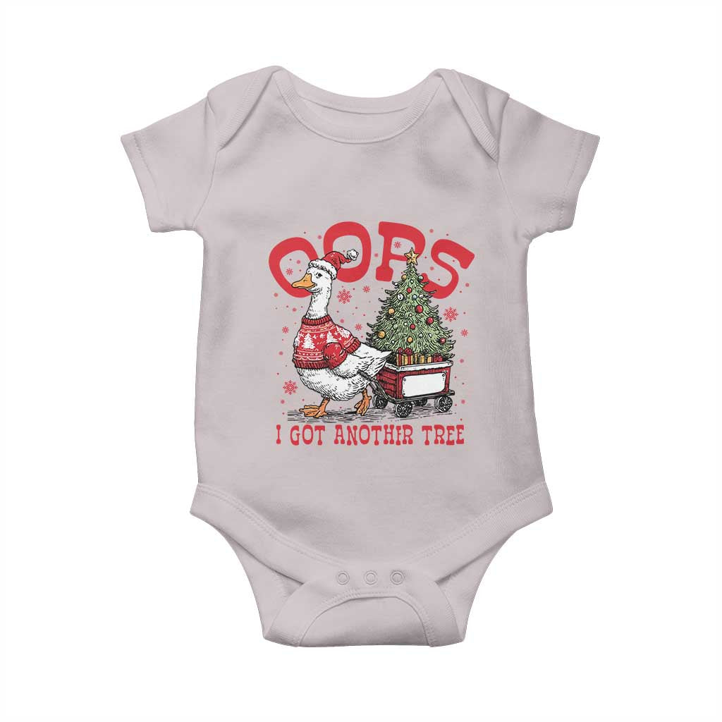 Funny Oops I Got Another Tree Funny Christmas Goose Baby Onesie TS11 Ice Gray Print Your Wear