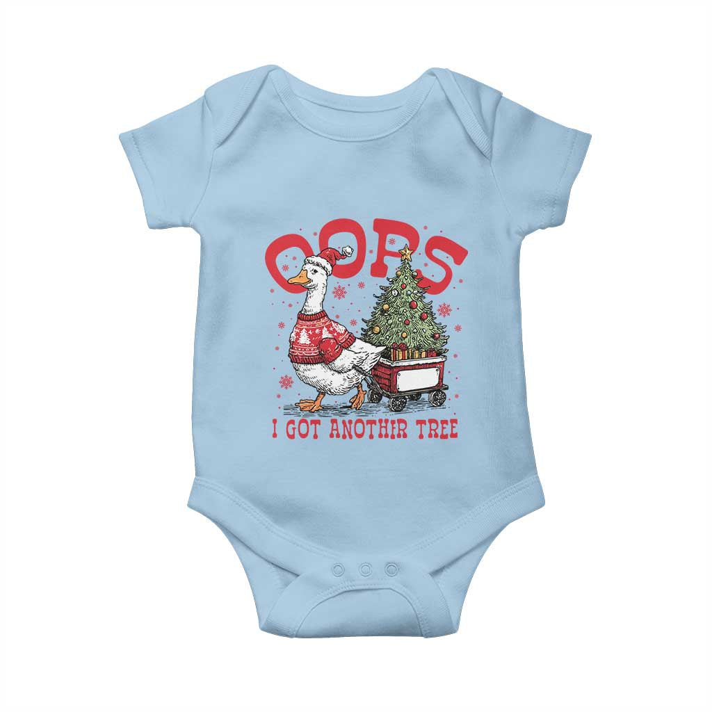 Funny Oops I Got Another Tree Funny Christmas Goose Baby Onesie TS11 Light Blue Print Your Wear