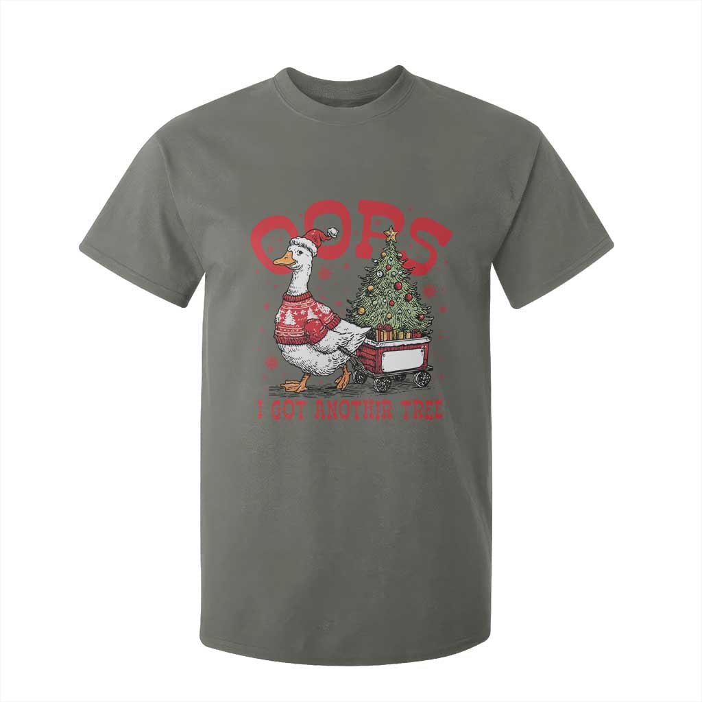 Funny Oops I Got Another Tree Funny Christmas Goose T Shirt For Kid TS11 Military Green Print Your Wear