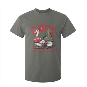 Funny Oops I Got Another Tree Funny Christmas Goose T Shirt For Kid TS11 Military Green Print Your Wear