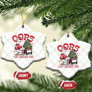 Funny Oops I Got Another Tree Funny Christmas Goose Ceramic Ornament TS11 Print Your Wear