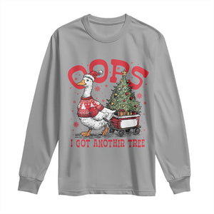 Funny Oops I Got Another Tree Funny Christmas Goose Long Sleeve Shirt TS11 Sport Gray Print Your Wear