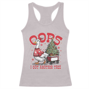 Funny Oops I Got Another Tree Funny Christmas Goose Racerback Tank Top TS11 Ice Gray Print Your Wear