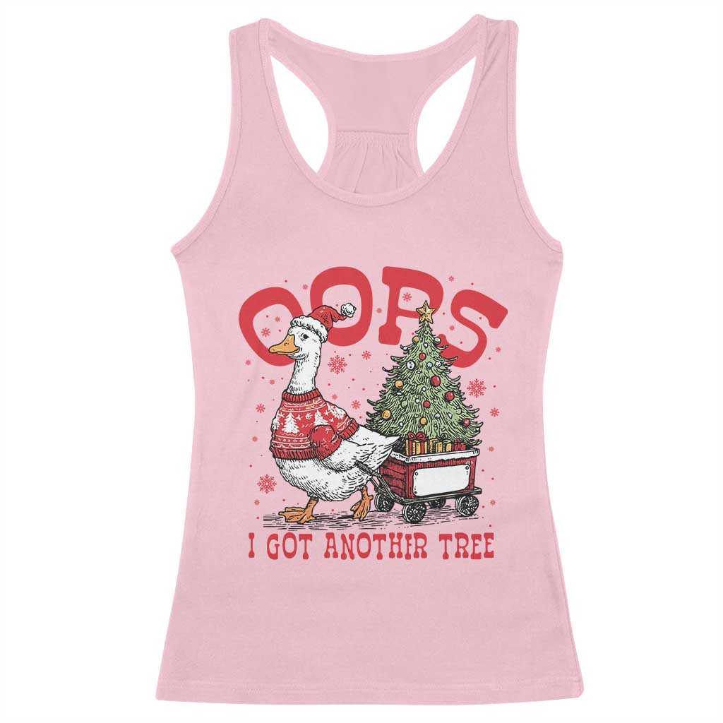 Funny Oops I Got Another Tree Funny Christmas Goose Racerback Tank Top TS11 Light Pink Print Your Wear