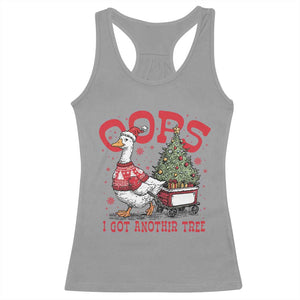 Funny Oops I Got Another Tree Funny Christmas Goose Racerback Tank Top TS11 Sport Gray Print Your Wear