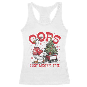 Funny Oops I Got Another Tree Funny Christmas Goose Racerback Tank Top TS11 White Print Your Wear