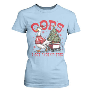 Funny Oops I Got Another Tree Funny Christmas Goose T Shirt For Women TS11 Light Blue Print Your Wear
