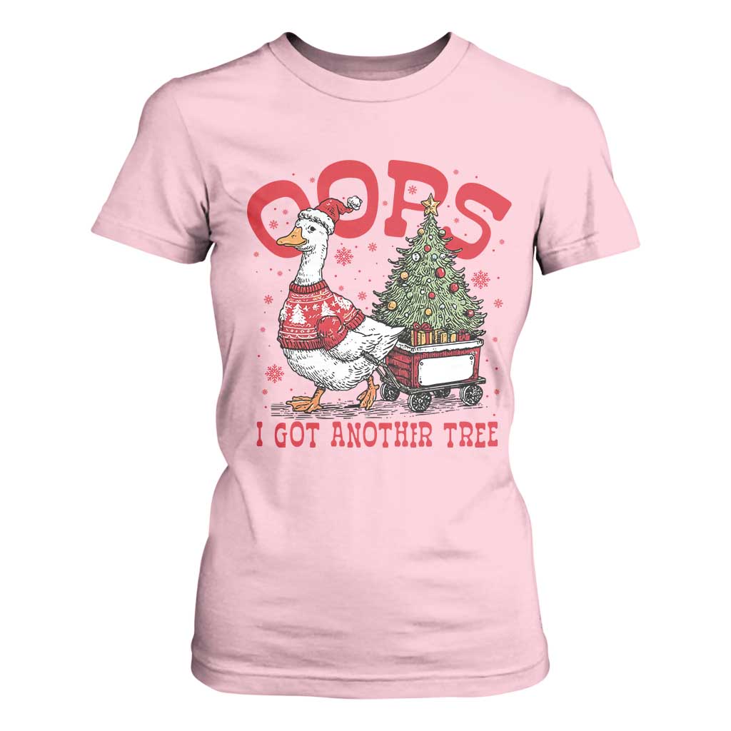 Funny Oops I Got Another Tree Funny Christmas Goose T Shirt For Women TS11 Light Pink Print Your Wear