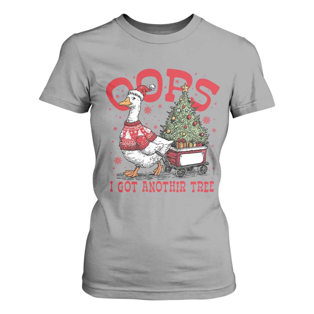 Funny Oops I Got Another Tree Funny Christmas Goose T Shirt For Women TS11 Sport Gray Print Your Wear