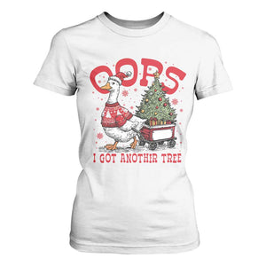 Funny Oops I Got Another Tree Funny Christmas Goose T Shirt For Women TS11 White Print Your Wear