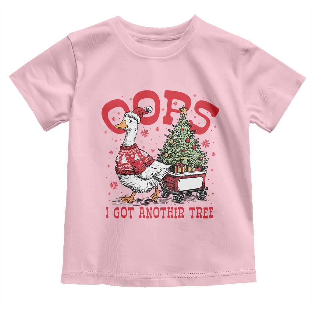 Funny Oops I Got Another Tree Funny Christmas Goose Toddler T Shirt TS11 Light Pink Print Your Wear