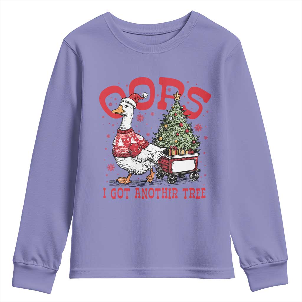 Funny Oops I Got Another Tree Funny Christmas Goose Youth Sweatshirt TS11 Violet Print Your Wear