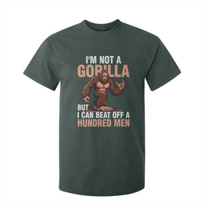 I'm Not A Gorilla But I Can't Beat Off A Hundred Men T Shirt For Kid Funny Bigfoot Meme TS11 Dark Forest Green Print Your Wear