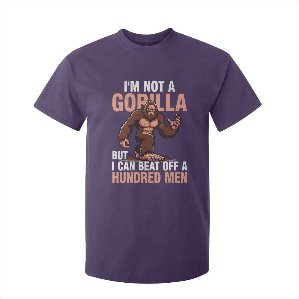 I'm Not A Gorilla But I Can't Beat Off A Hundred Men T Shirt For Kid Funny Bigfoot Meme TS11 Purple Print Your Wear