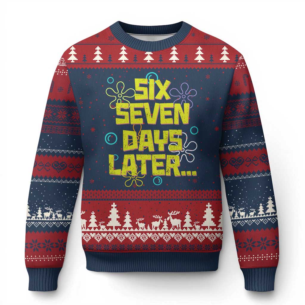 Funny 67 Days Later Ugly Christmas Sweater 67 Days Of School Meme Teacher TS11 Navy Red Print Your Wear