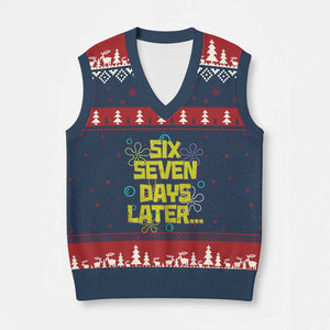 Funny 67 Days Later V-Neck Knit Sweater Vest 67 Days Of School Meme Teacher TS11 Navy Red Print Your Wear