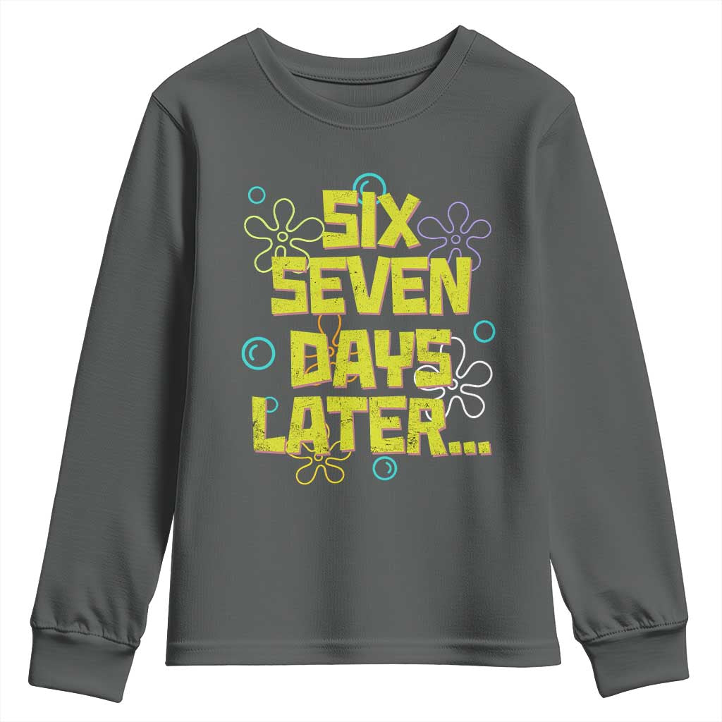 Funny 67 Days Later Youth Sweatshirt 67 Days Of School Meme Teacher TS11 Dark Heather Print Your Wear