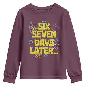 Funny 67 Days Later Youth Sweatshirt 67 Days Of School Meme Teacher TS11 Maroon Print Your Wear