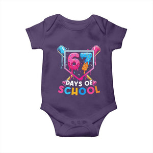 Funny 67 Days Of School Baseball Drip Baby Onesie Six Seven Meme Gen Alpha TS11 Purple Print Your Wear