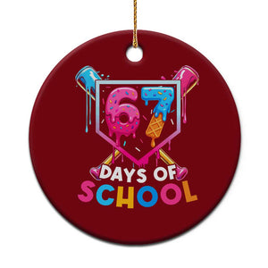 Funny 67 Days Of School Baseball Drip Ceramic Ornament Six Seven Meme Gen Alpha TS11 1pc Red Print Your Wear