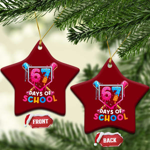 Funny 67 Days Of School Baseball Drip Ceramic Ornament Six Seven Meme Gen Alpha TS11 Print Your Wear